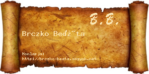 Brczko Beáta névjegykártya